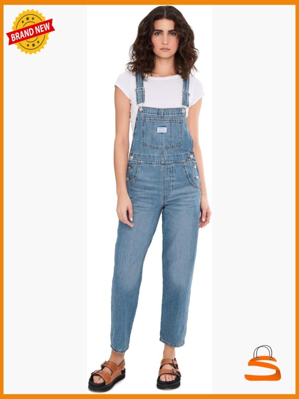 Vintage Denim Overalls with Adjustable Straps, 29" Inseam